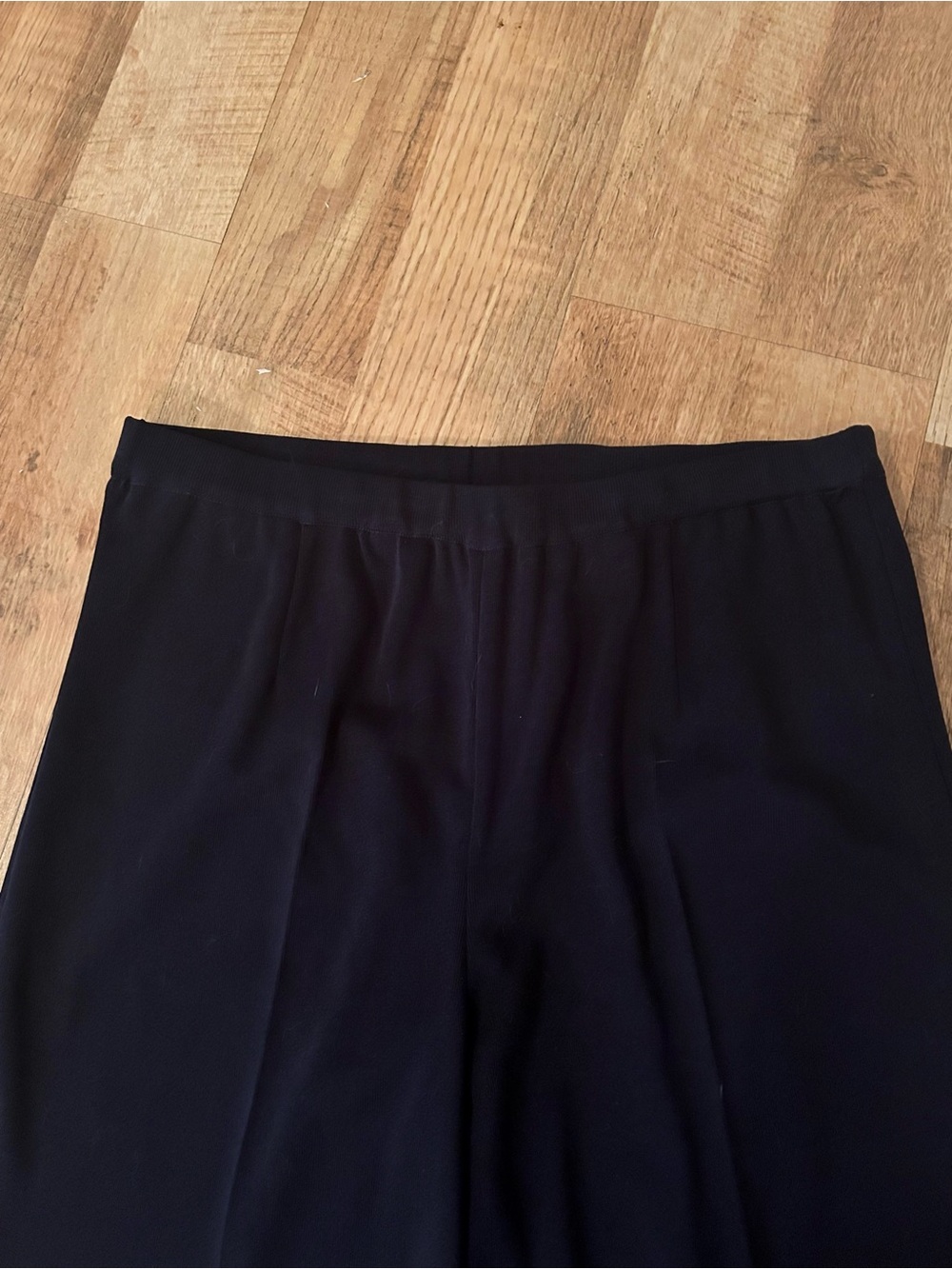 Ming Wang Women’s Size Large Stretchy Solid Dark Navy Blue Knit Pants - Picture 3 of 7